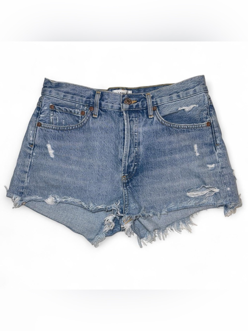 AGOLDE Parker Vintage Cutoff Denim Shorts Light Wash High Rise Distressed siz